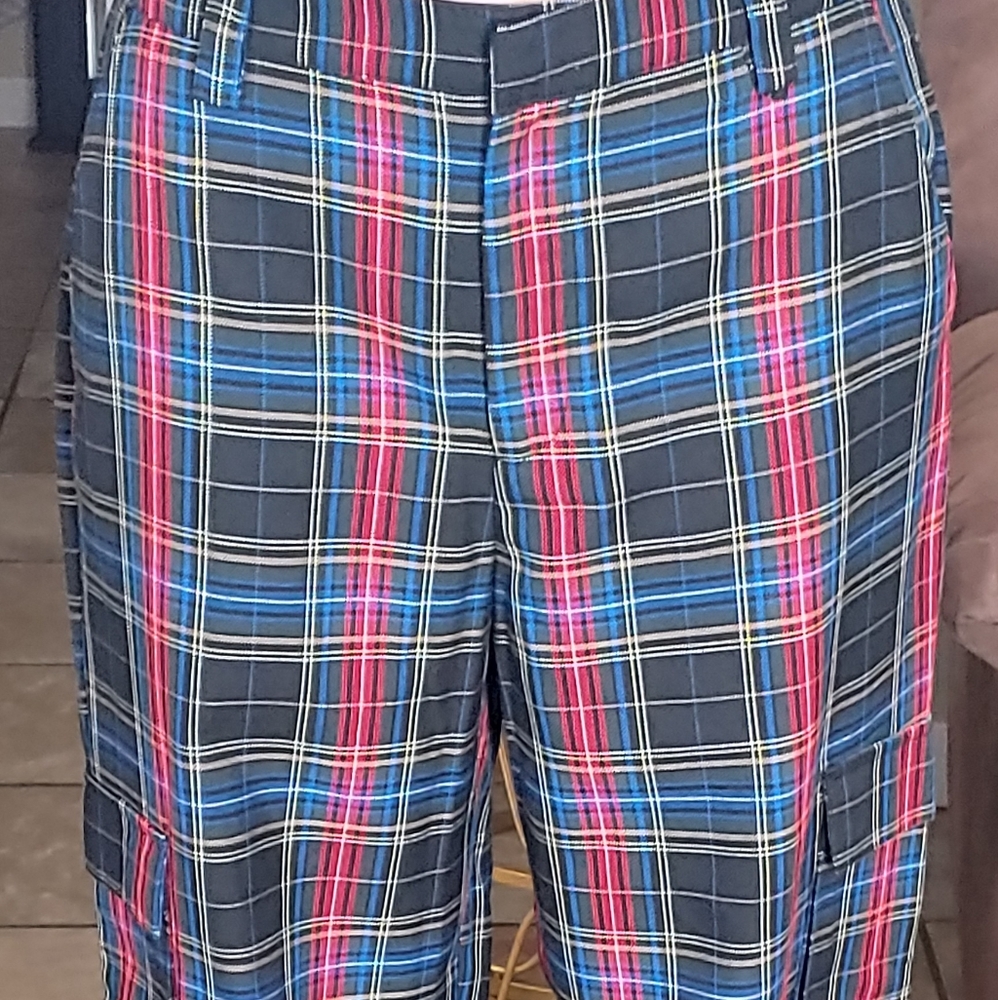 Forever 21, plaid pants with chain